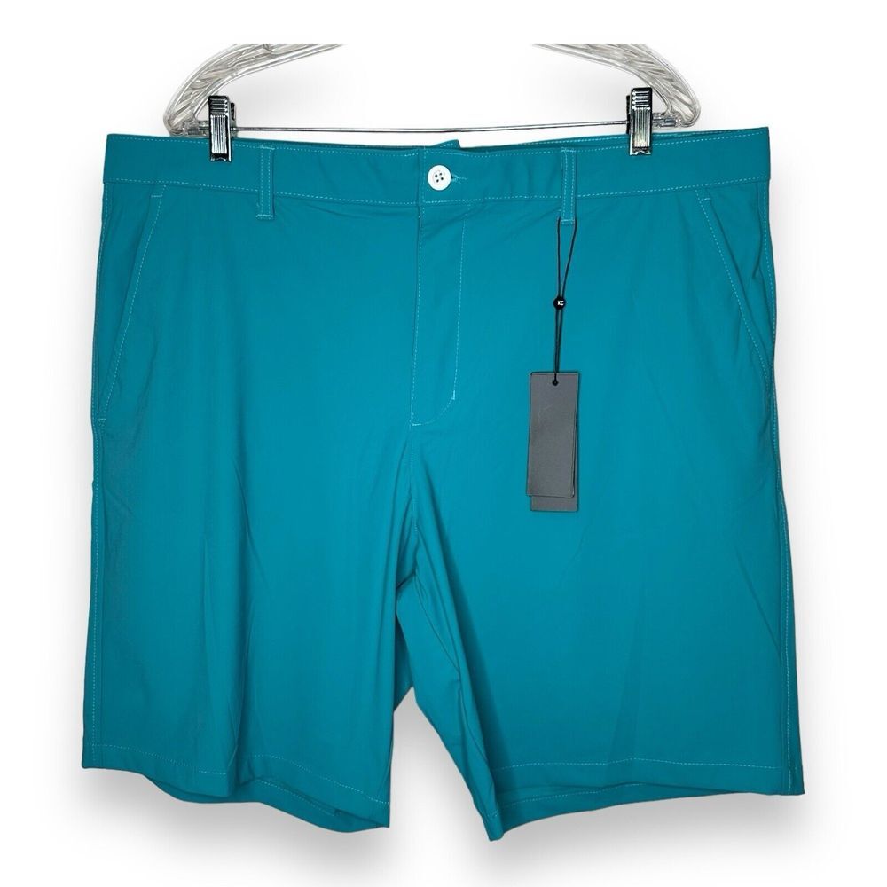 Kenneth Cole Golf Shorts Sz 42 Lightweight Nylon Stretch UPF 50+ Teal $79
